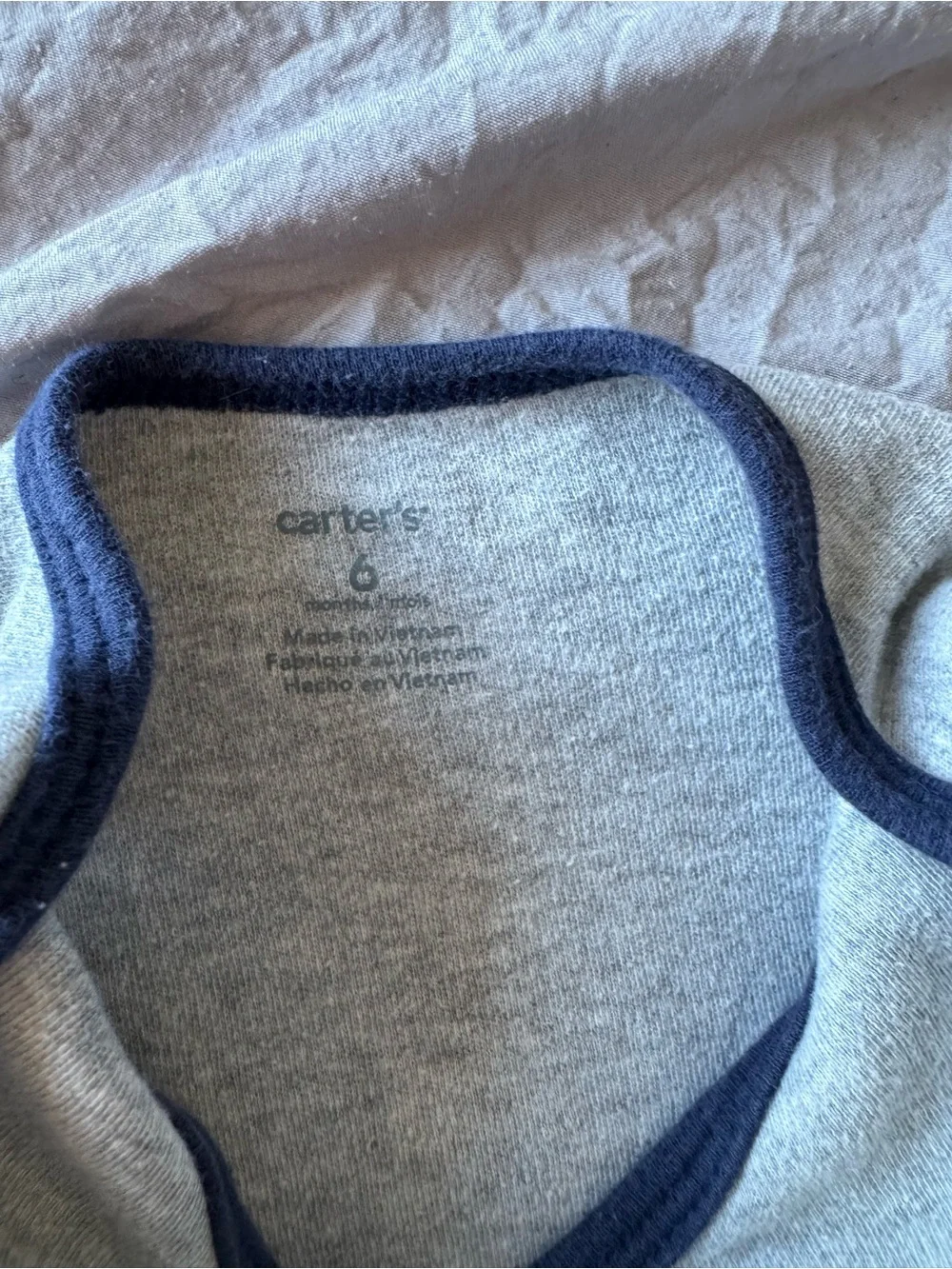 Carter’s Little Brother Grey & Navy Baby One-Piece Bodysuit